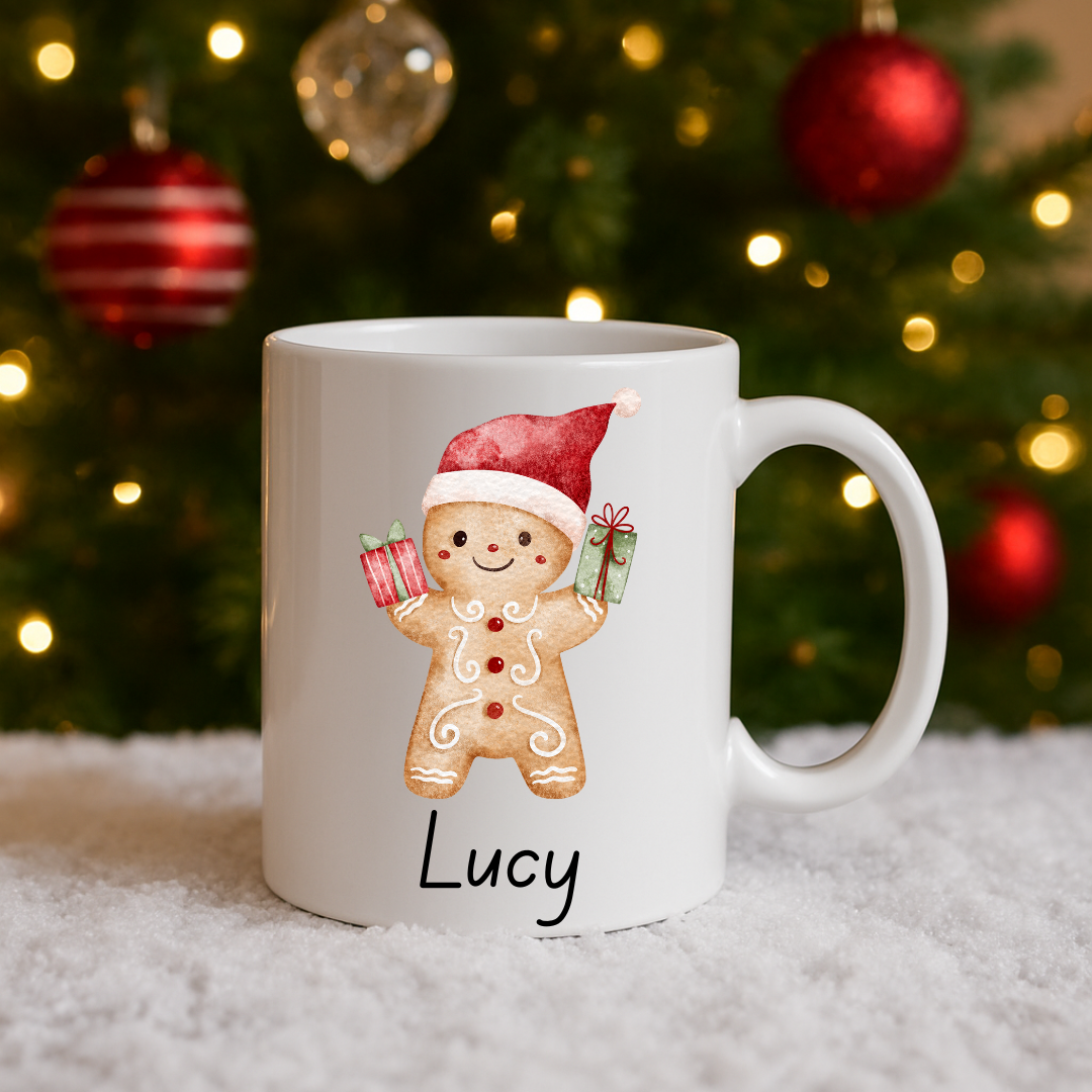 Personalised Christmas Mug: 12 designs available. Santa, Reindeer, Hot chocolate, Christmas Eve box, secret santa, movie night, fun gift
