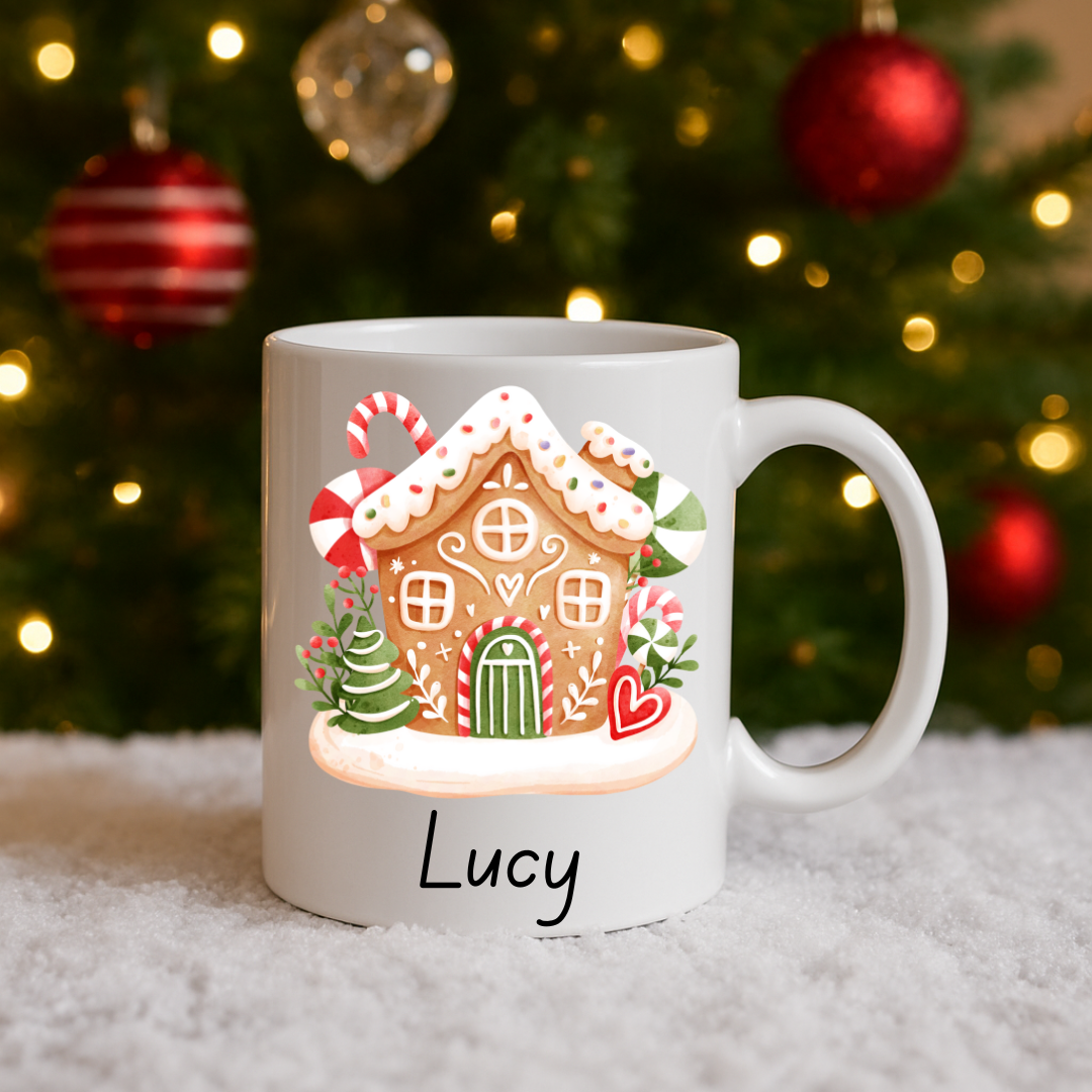 Personalised Christmas Mug: 12 designs available. Santa, Reindeer, Hot chocolate, Christmas Eve box, secret santa, movie night, fun gift