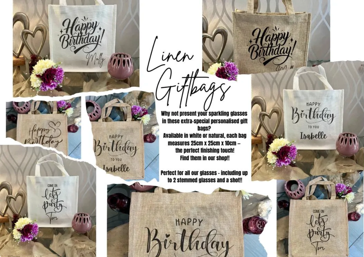 Personalised Birthday Age Glitter Glass - Heart Design