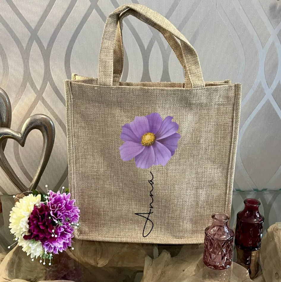 Personalised Purple Pansy Mug & Gift Bag