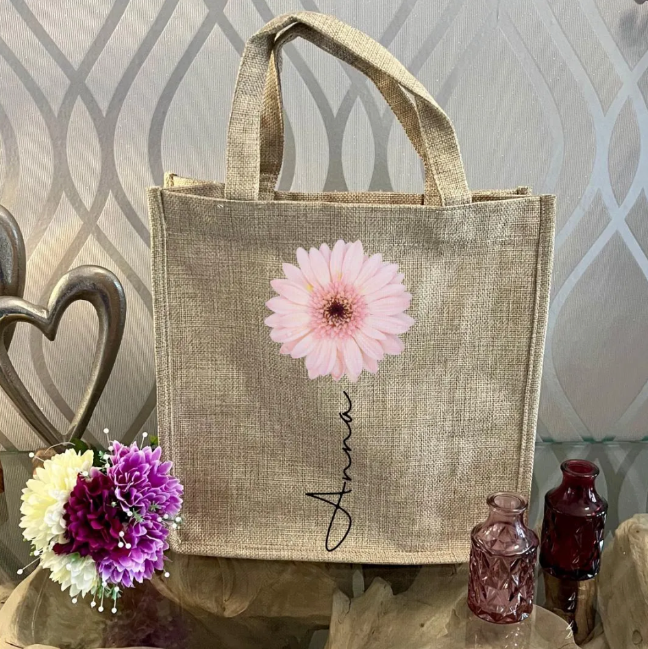 Personalised Pink Daisy Mug & Gift Bag