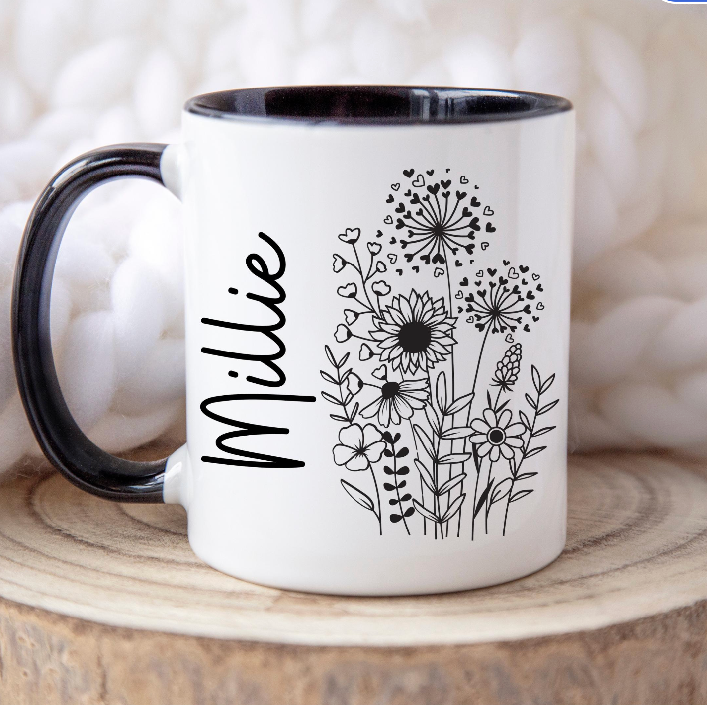 Flower sketch mug β Personalised mug