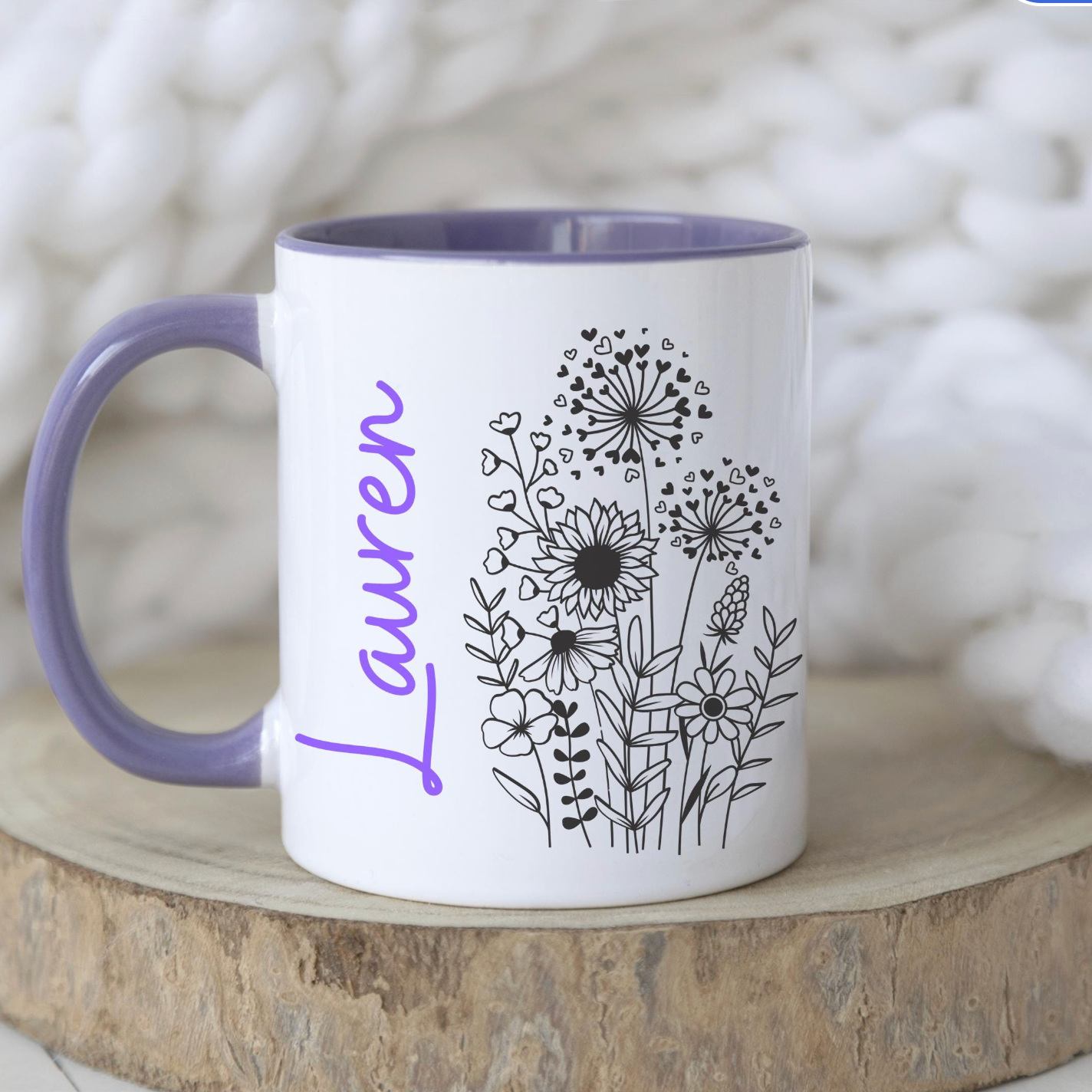 Flower sketch mug β Personalised mug