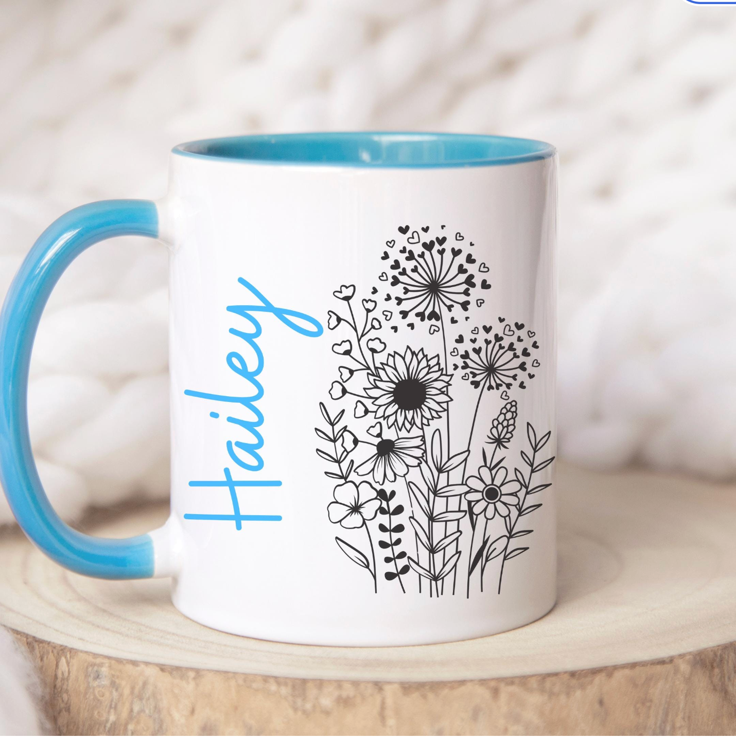 Flower sketch mug β Personalised mug