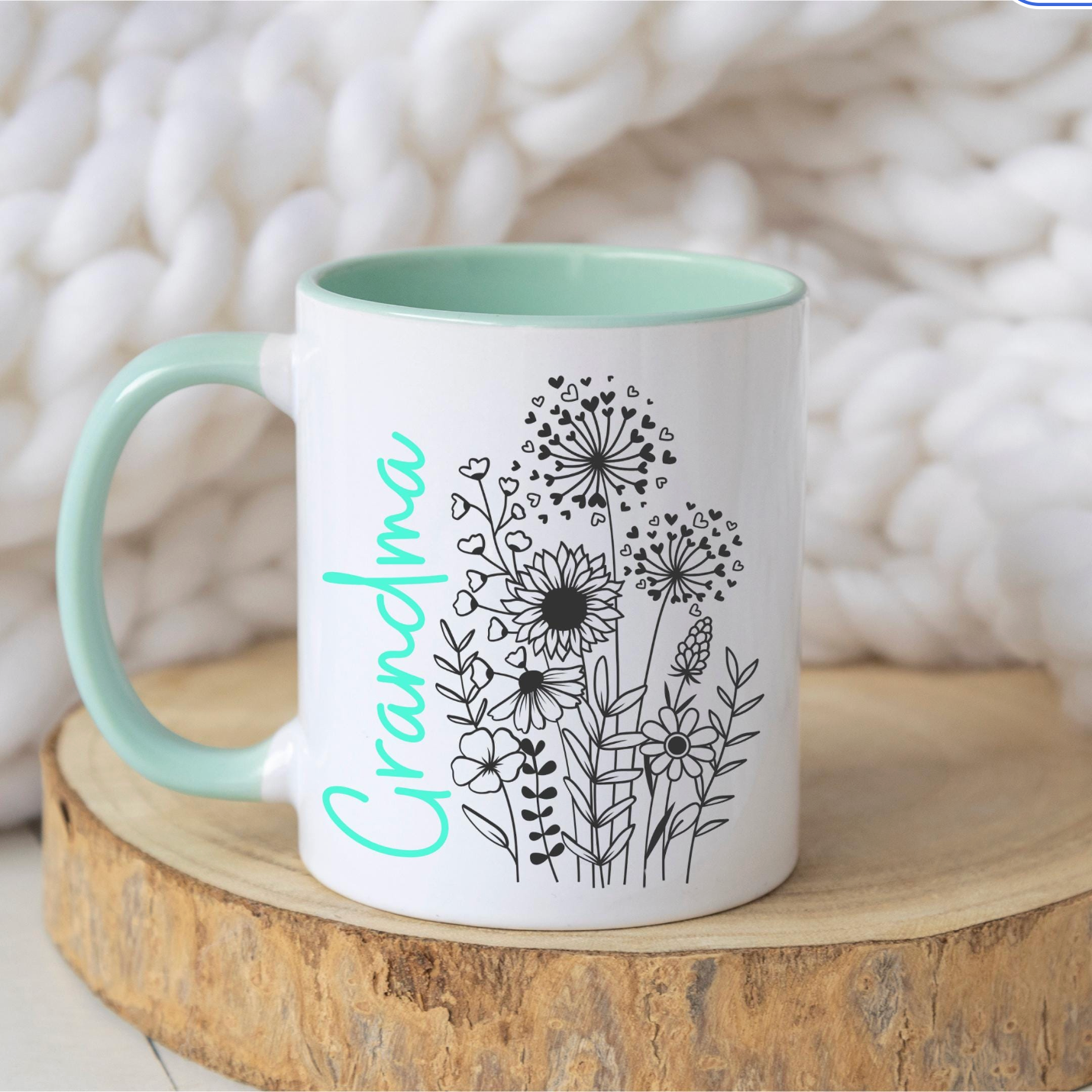 Flower sketch mug β Personalised mug