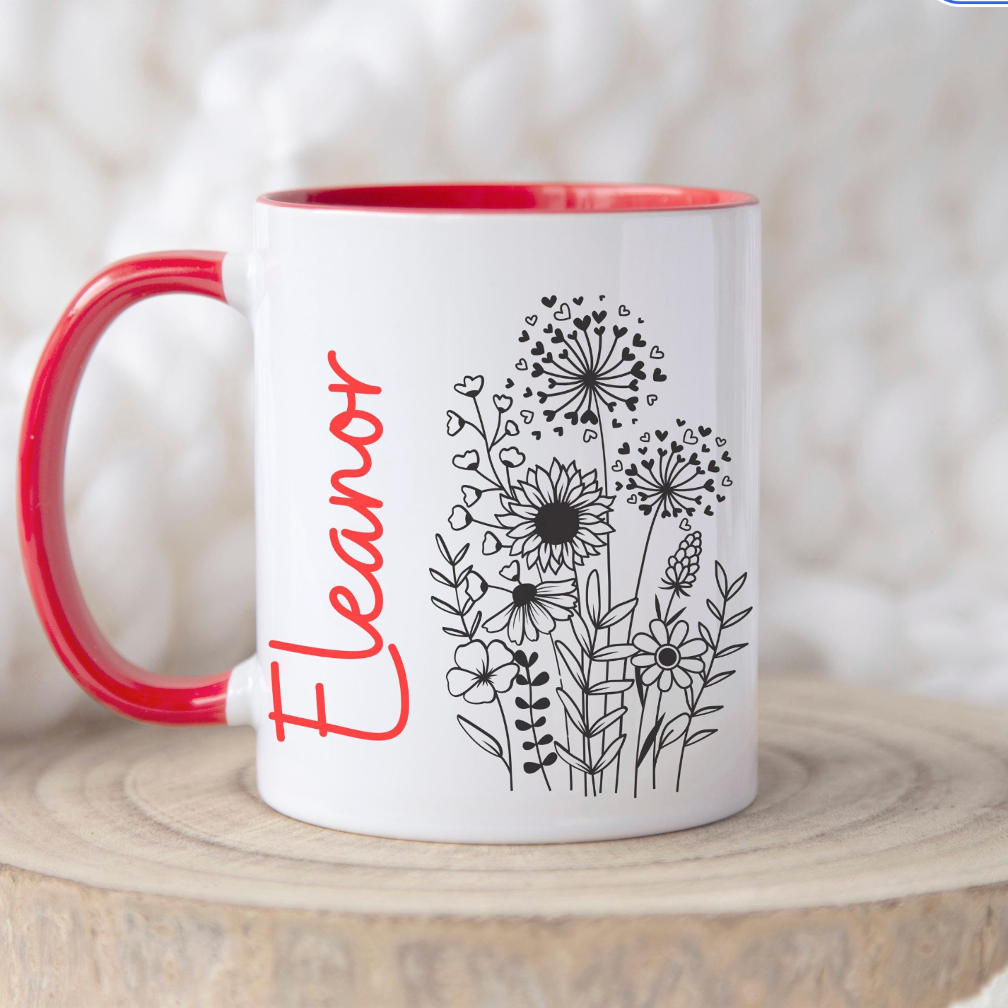 Flower sketch mug β Personalised mug