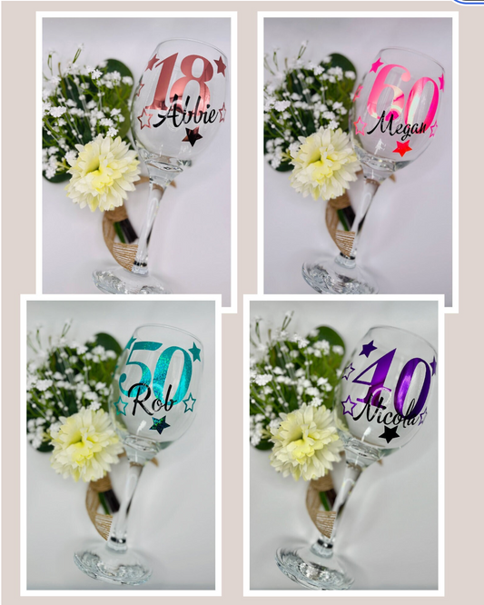 Personalised Celebration Wine Glass - birthday gift
