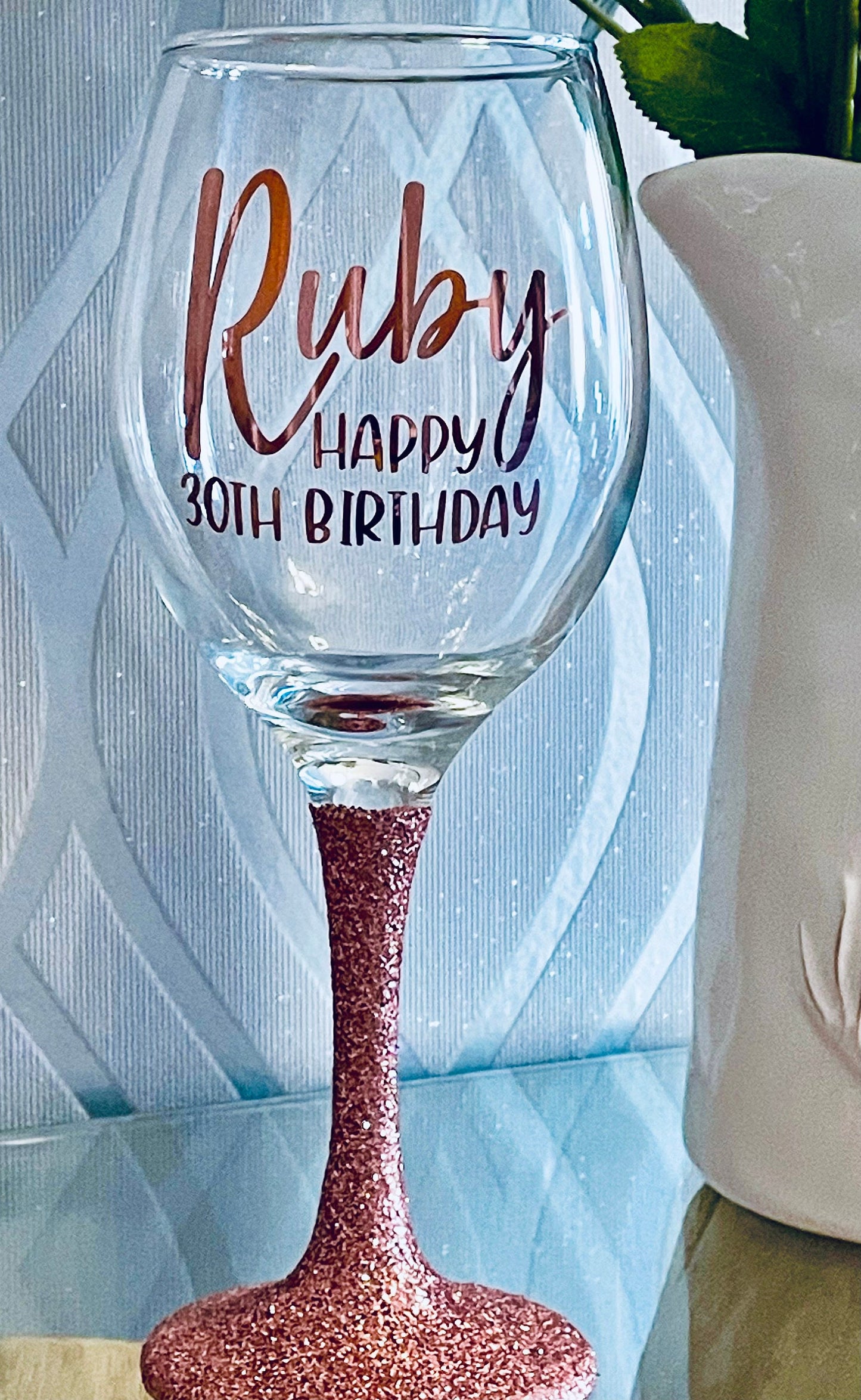 Personalised birthday glitter glass birthday gift for her gift for him gift for someone special celebration gift 18th 21st 30th 40th 50th