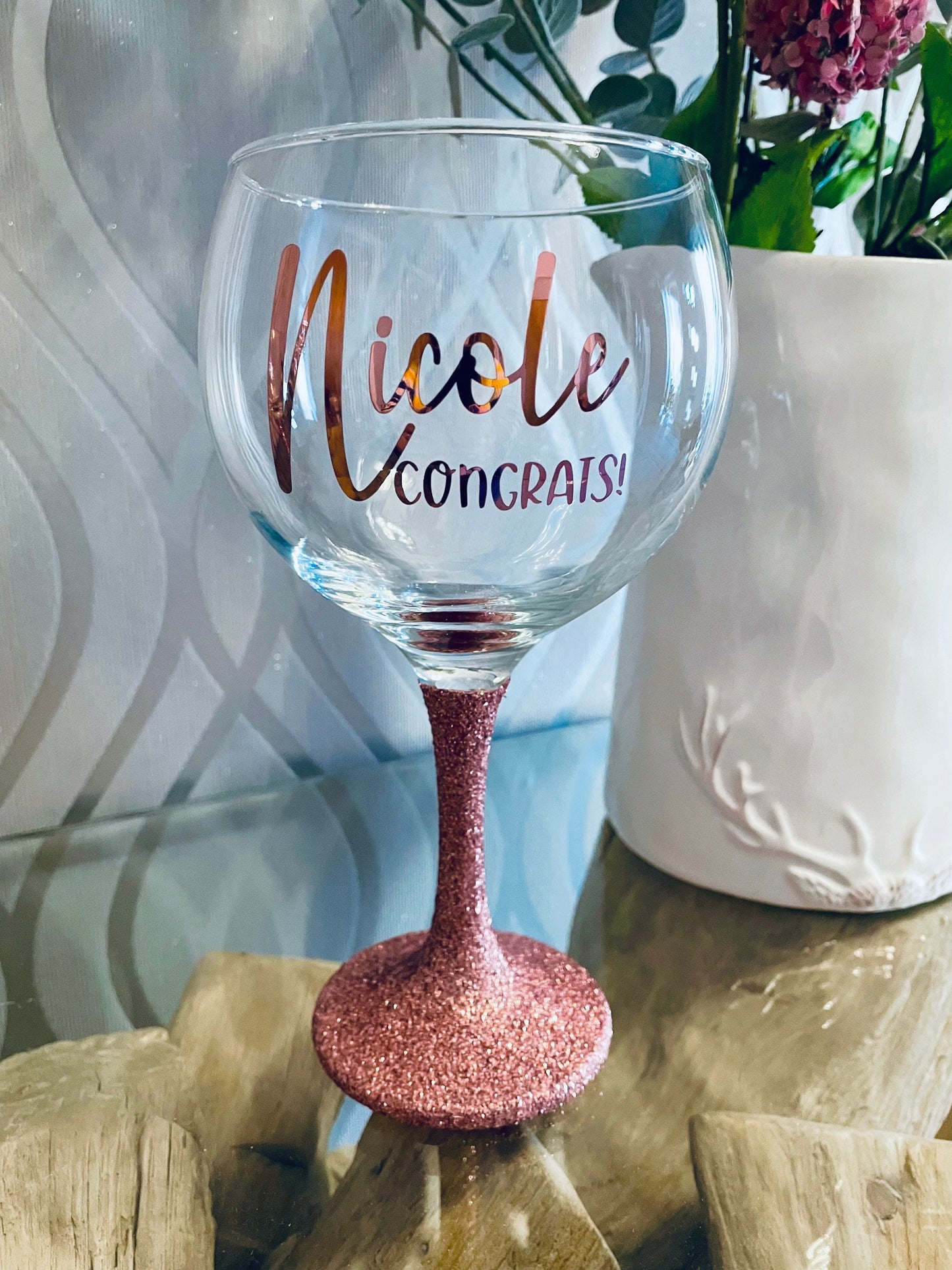 Personalised birthday glitter glass birthday gift for her gift for him gift for someone special celebration gift 18th 21st 30th 40th 50th