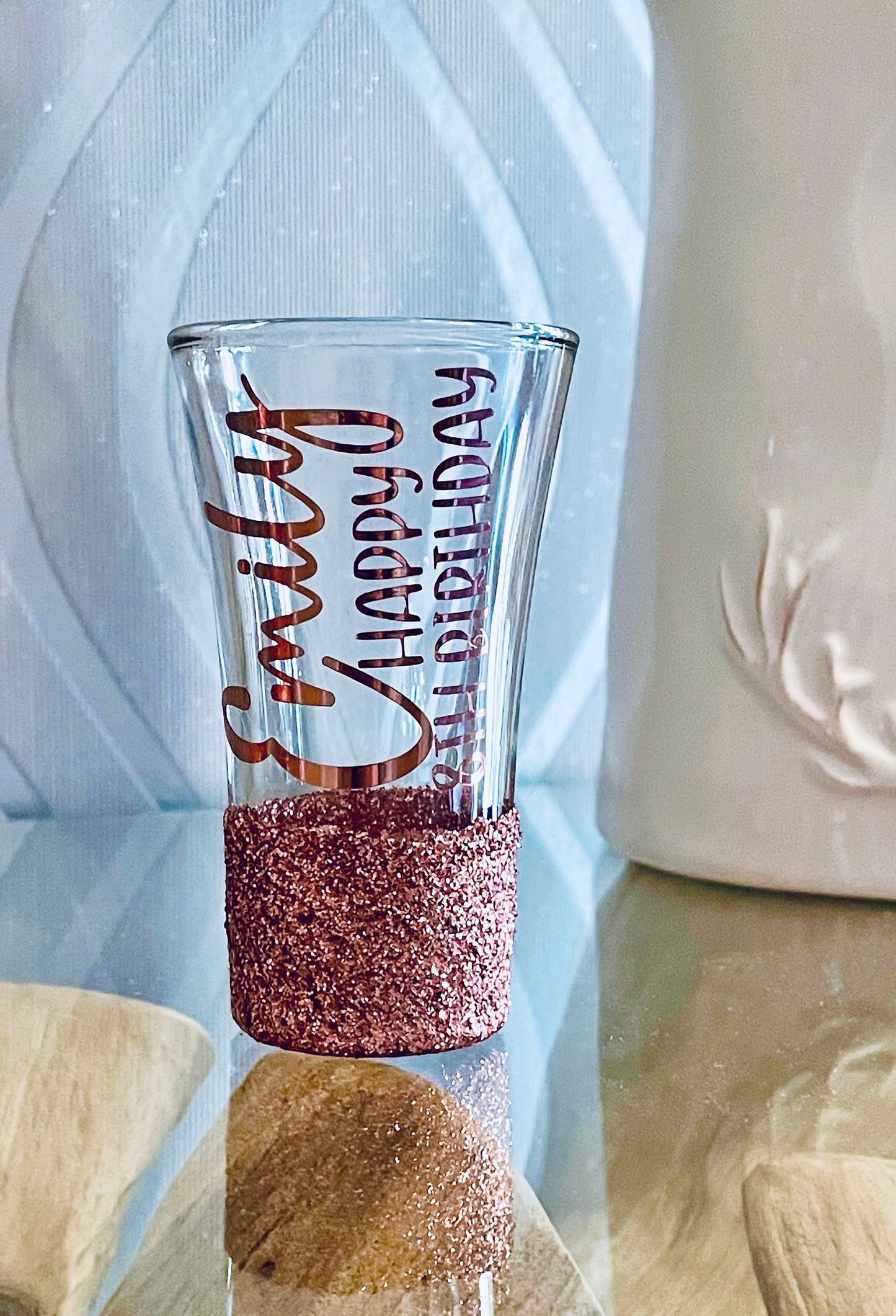 Personalised birthday glitter glass birthday gift for her gift for him gift for someone special celebration gift 18th 21st 30th 40th 50th