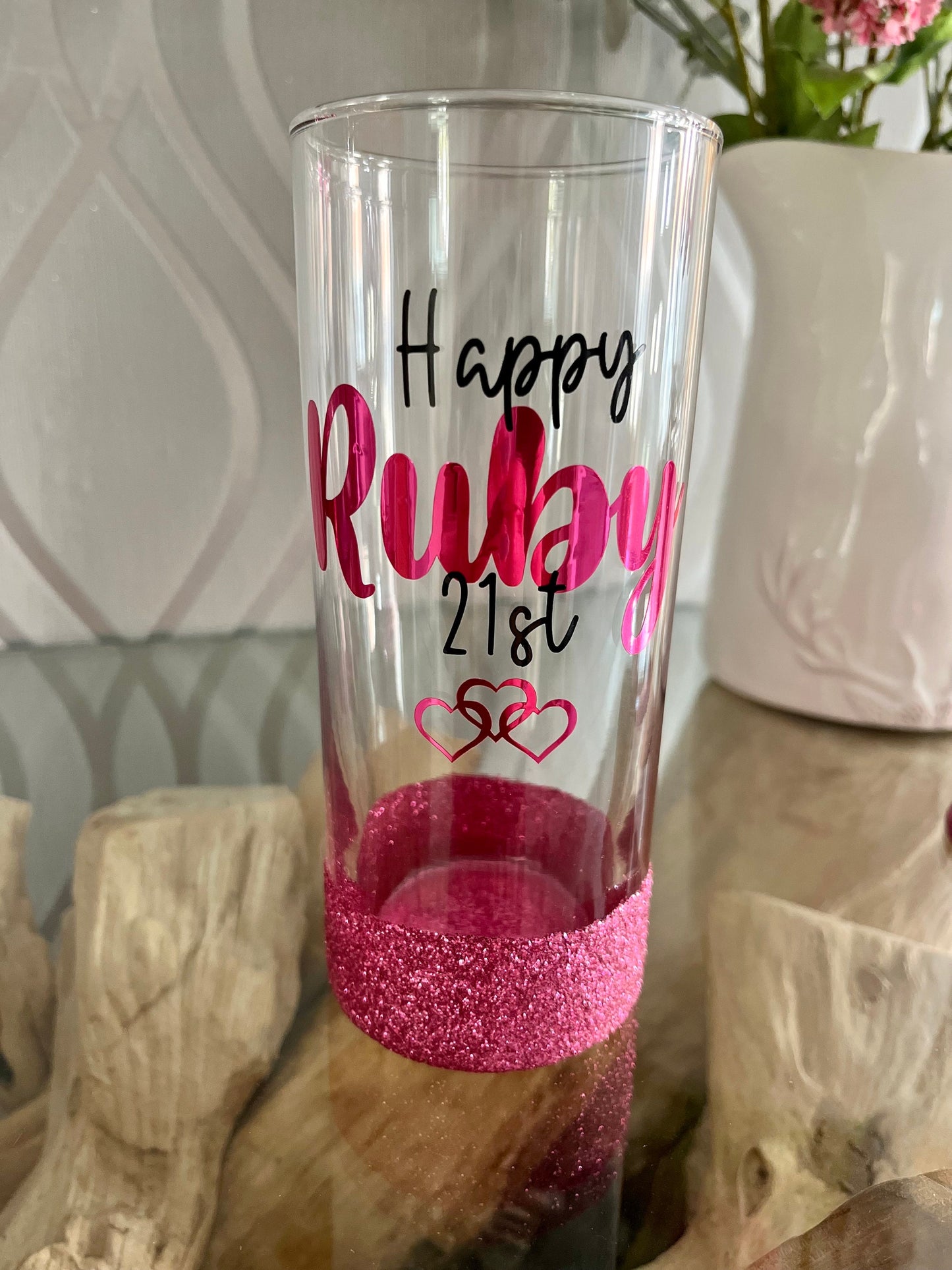 Personalised Birthday Tumbler Glass for 16 18 21 25 30 40 50 60 70 Gift for girl her mum aunt nan gran grandma. Heart design
Winney Hill