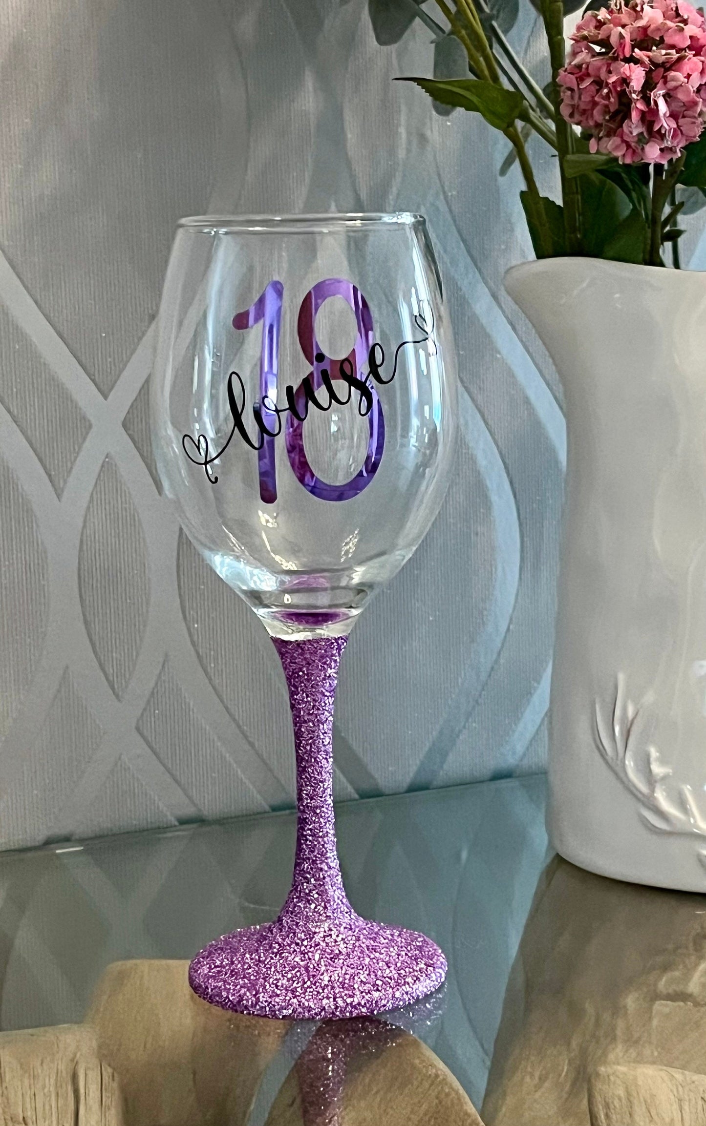 Personalised glitter glass gift 16th 18th 21st 30th 40th 50th 60th gift for her gift for him Gin Wine Prosecco Shot Tumbler