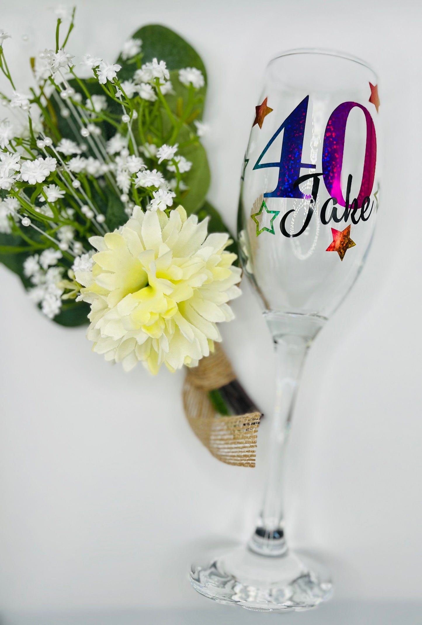 Personalised Celebration Glass birthday gift for her gift for him Gift for 18th 21st 30th 40th 50th 60th 70th Wine Prosecco Milestone