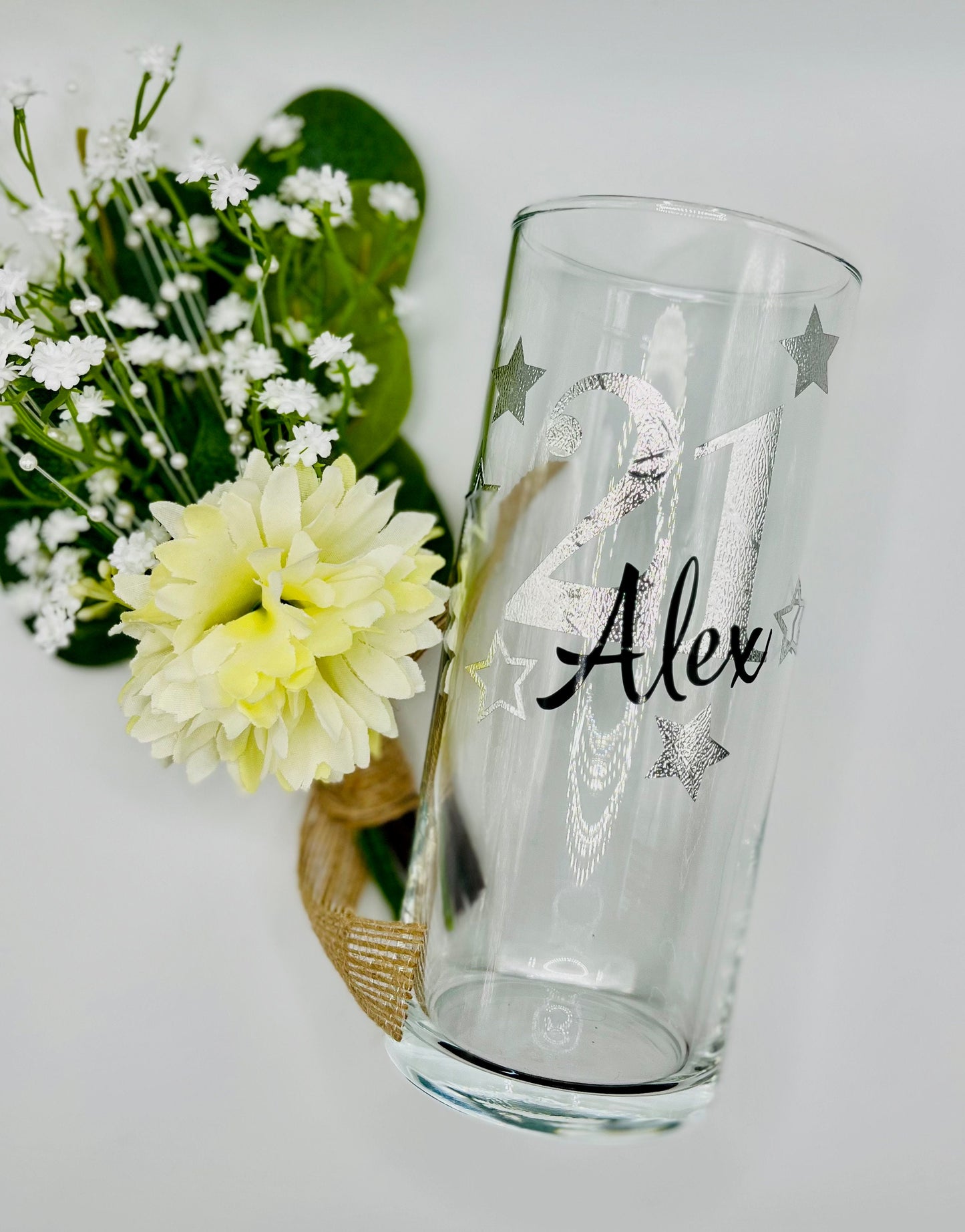 Personalised Birthday Tumbler Glass for 16 18 21 25 30 40 50 60 70 Gift for girl her mum aunt nan gran grandma.
Winney Hill