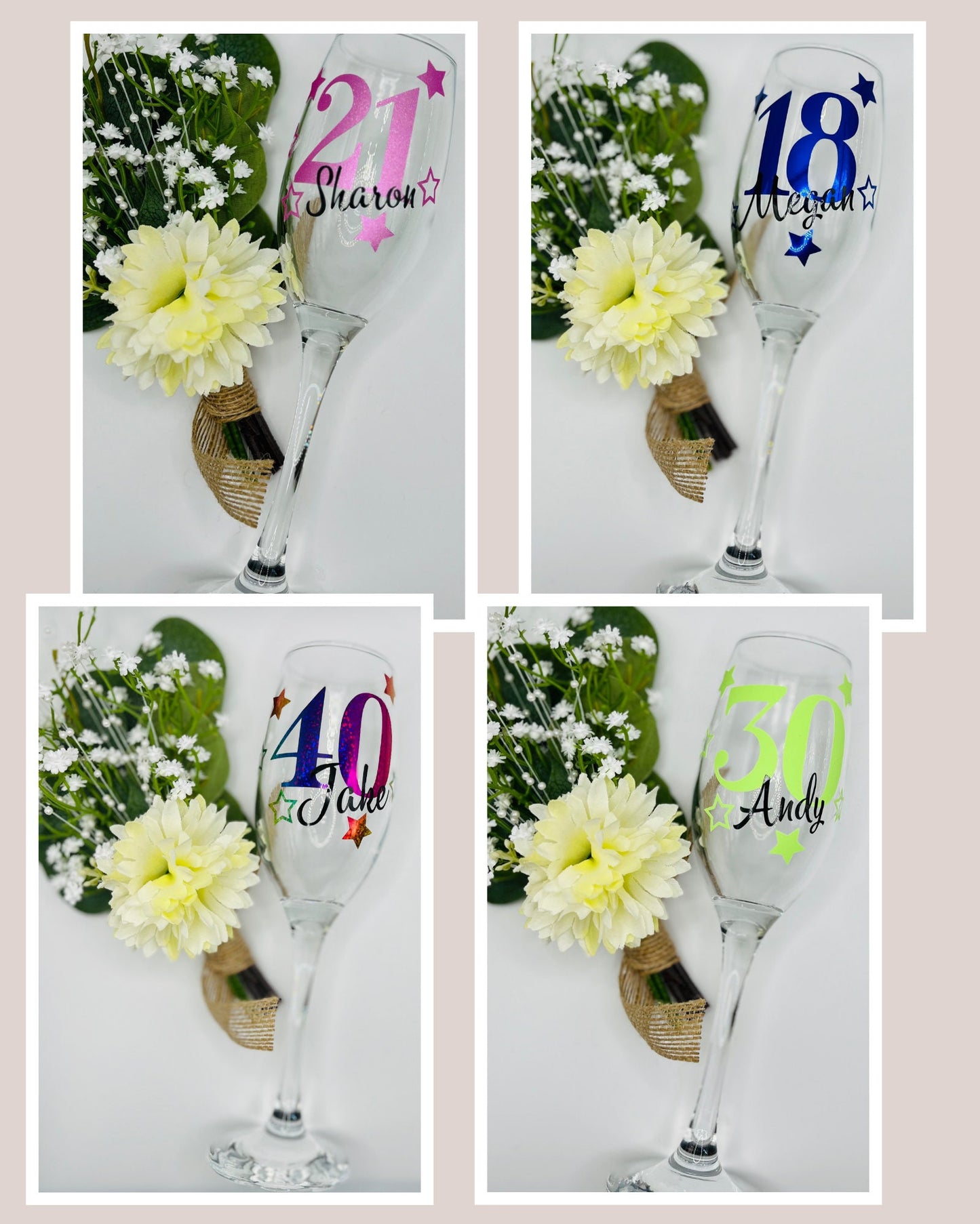 Personalised Celebration Glass birthday gift for her gift for him Gift for 18th 21st 30th 40th 50th 60th 70th Wine Prosecco Milestone