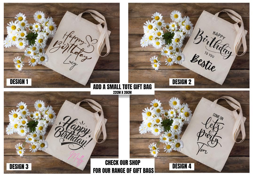 Personalised Birthday Tote Bag β Custom Gift Bag for Glitter Glasses | Small Reusable Gift Bag | party bag | Birthday, Party Favour Bag