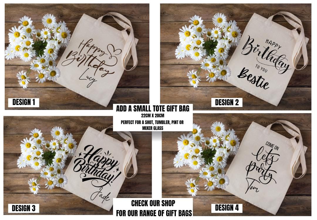 Personalised glitter birthday glass butterflies 18th Birthday gift 21st Birthday gift for her 30th Birthday 40th 50th lit bottle gin wine