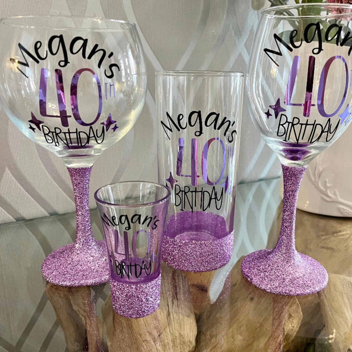 Personalised Birthday Glass for 16 18 21 25 30 40 50 60 70 Gift for girl her mum aunt nan gran grandma.
Winney Hill
