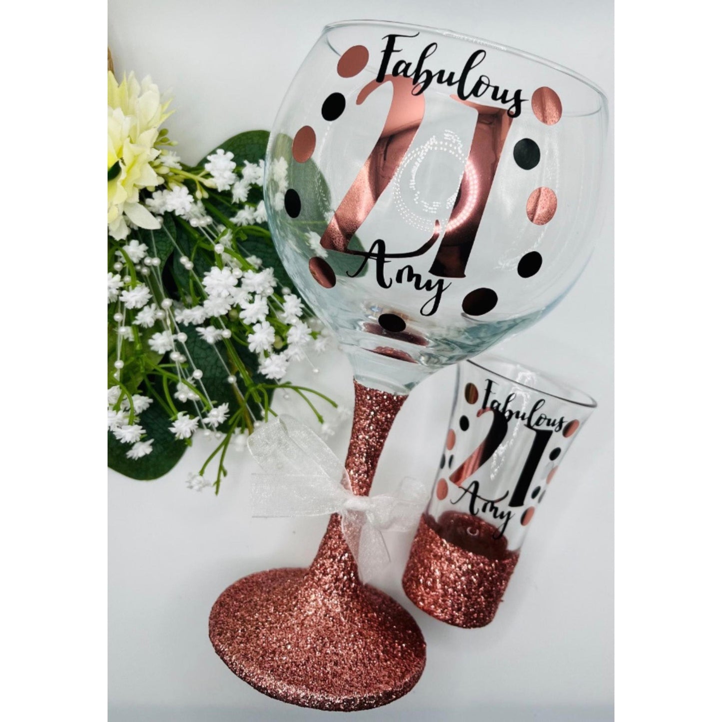 Personalised Birthday Glass with Spots design for 16 18 21 25 30 40 50 60 70 Gift for girl her mum aunt nan gran grandma.
Winney Hill