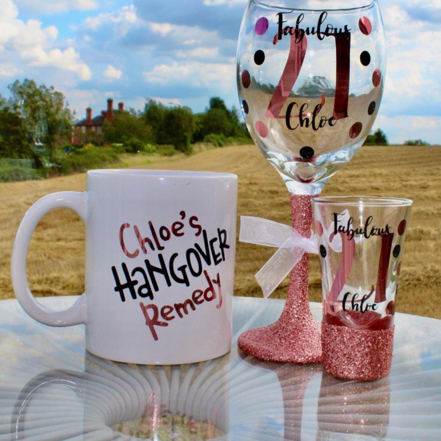 Personalised Birthday Glass with Spots design for 16 18 21 25 30 40 50 60 70 Gift for girl her mum aunt nan gran grandma.
Winney Hill
