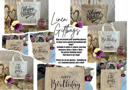 Personalised birthday glass gift set birthday gift for her gift for him dad gift 18th 21st 30th 40th 50th 60th Gift Under 20 Gift Under 10