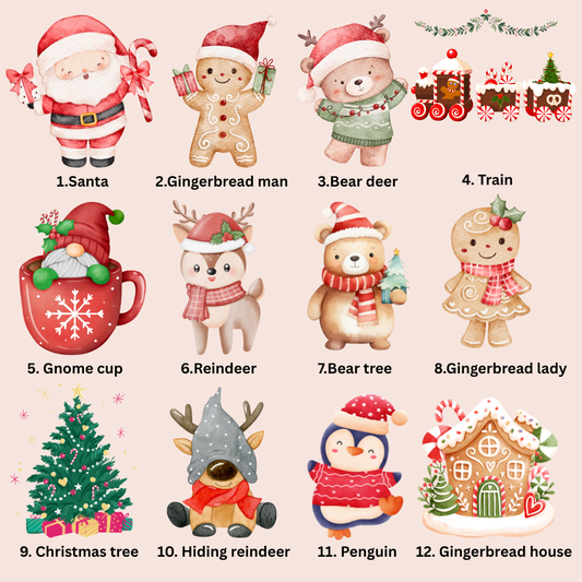 Personalised Christmas Mug: 12 designs available. Santa, Reindeer, Hot chocolate, Christmas Eve box, secret santa, movie night, fun gift