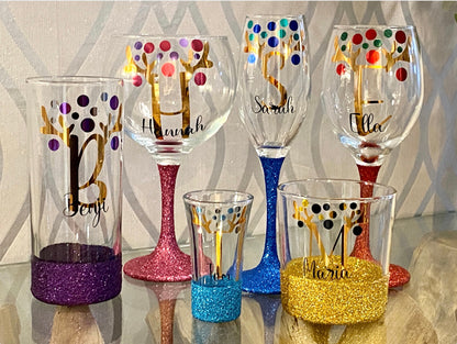 Personalised Christmas reindeer antler glass
