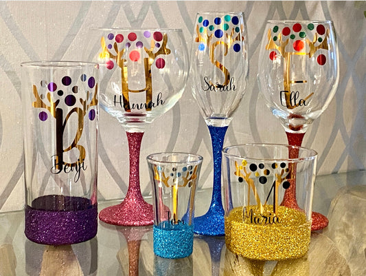 Personalised Christmas reindeer antler glass