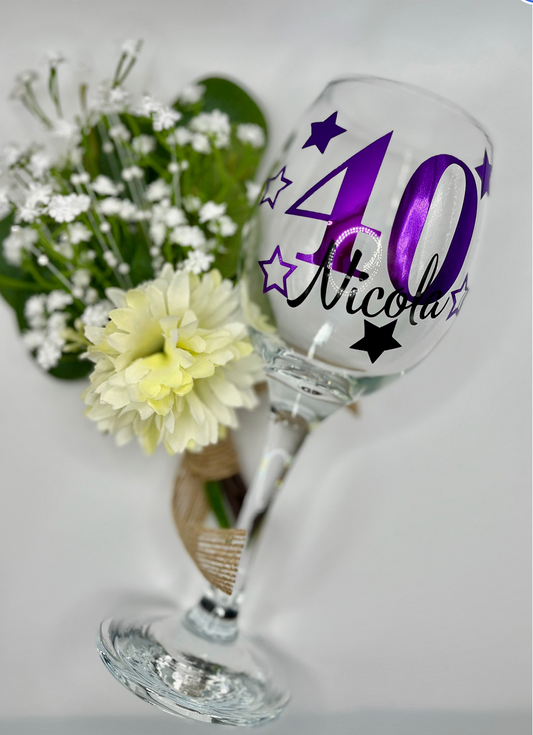 Personalised Celebration Wine Glass - birthday gift