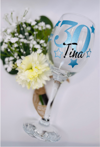 Personalised Celebration Wine Glass - birthday gift