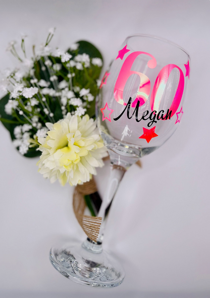 Personalised Celebration Wine Glass - birthday gift