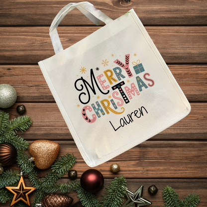 Personalised pink handled and pink insert Christmas Mug filled with chocolates