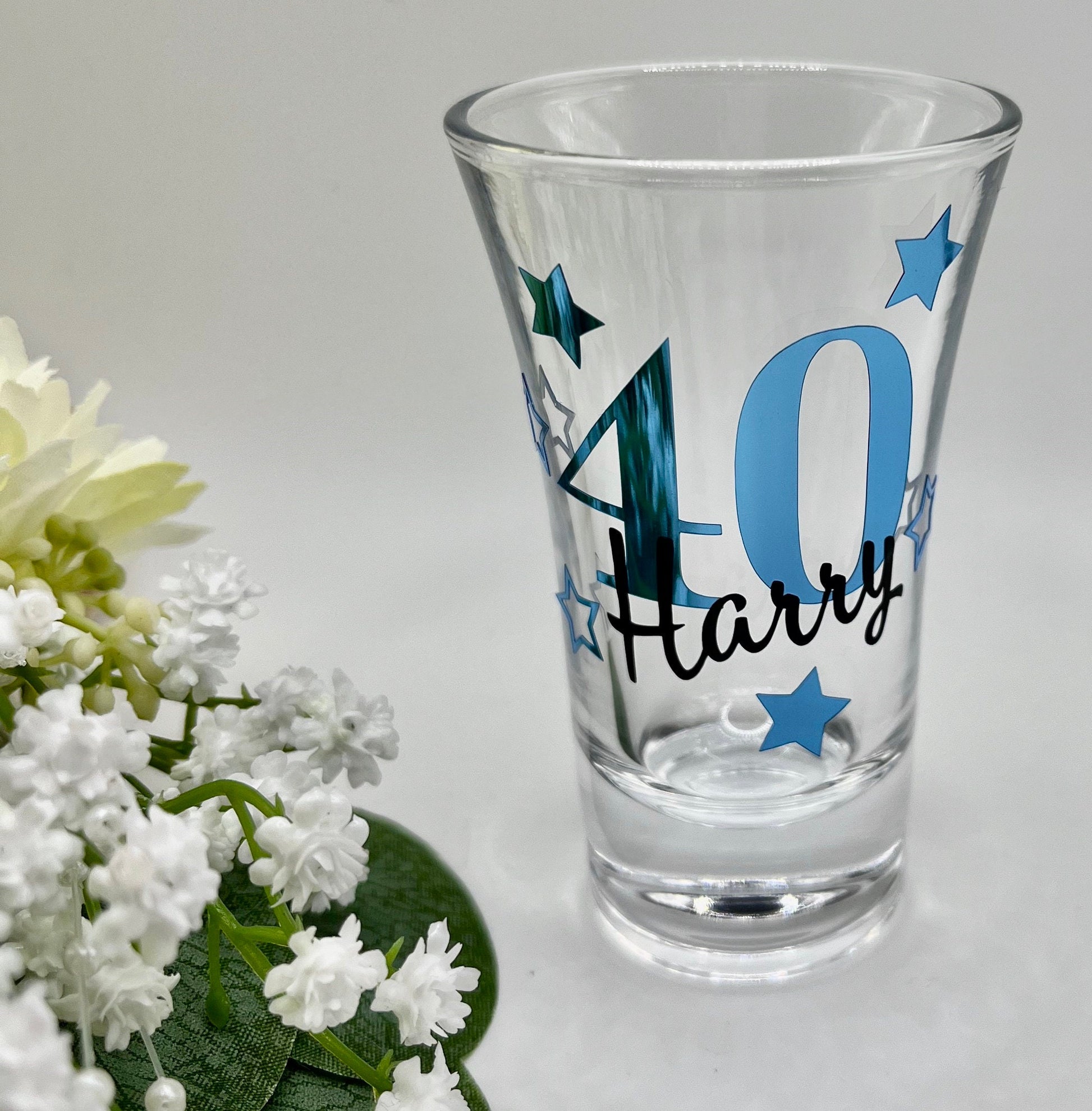 Personalised Shot glasses for a special birthday. A gift for him her brother sister best friend mum dad. A gift under £10
