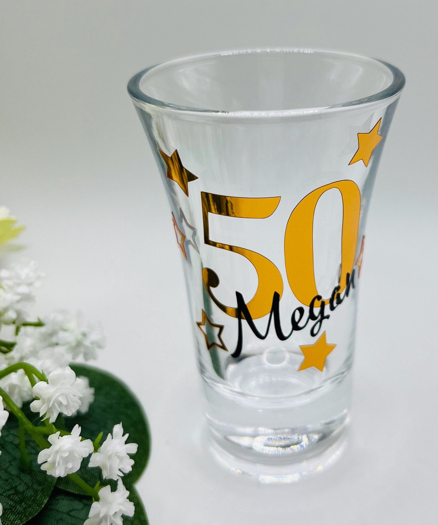 Personalised Shot glasses for a special birthday. A gift for him her brother sister best friend mum dad. A gift under £10