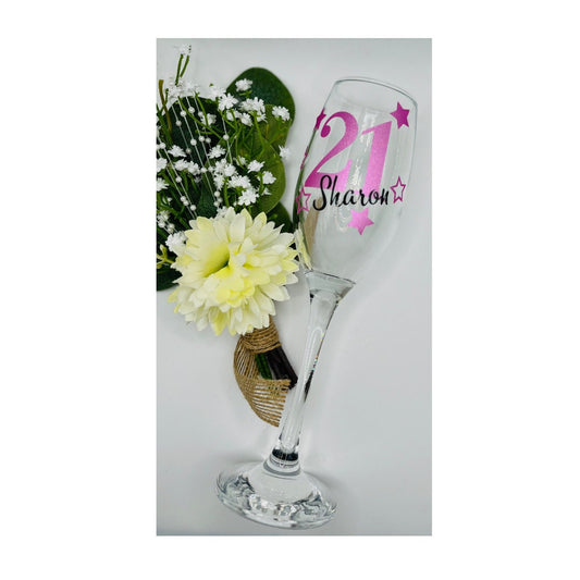 Personalised Celebration Glass birthday gift for her gift for him Gift for 18th 21st 30th 40th 50th 60th 70th Wine Prosecco Milestone