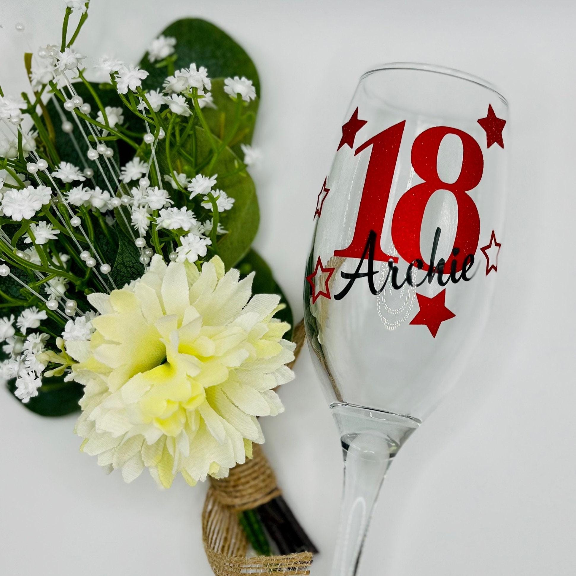 Personalised Celebration Glass birthday gift for her gift for him Gift for 18th 21st 30th 40th 50th 60th 70th Wine Prosecco Milestone