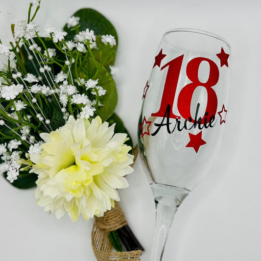 Personalised Celebration Glass birthday gift for her gift for him Gift for 18th 21st 30th 40th 50th 60th 70th Wine Prosecco Milestone