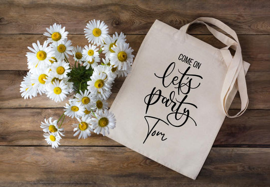 Personalised Birthday Tote Bag – Custom Gift Bag for Glitter Glasses | Small Reusable Gift Bag | party bag | Birthday, Party Favour Bag