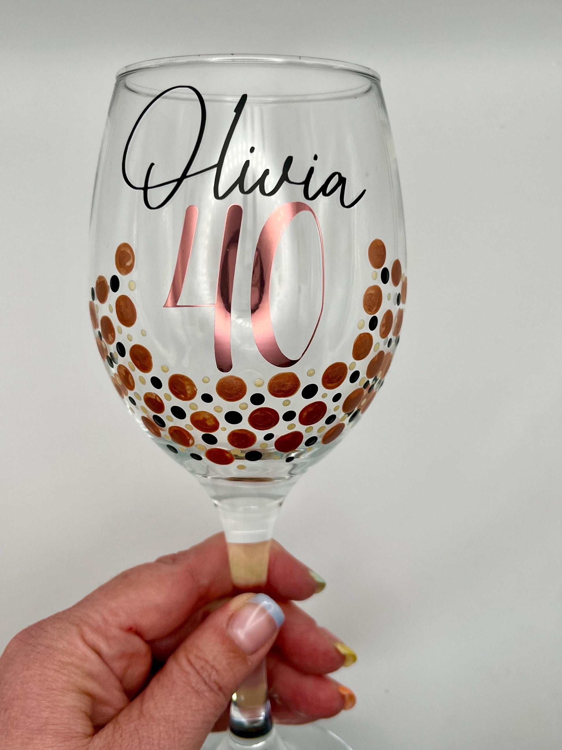 Personalised Birthday Shot Glasses – Custom Name & Age – Hand-Painted Dot Design – 18th, 21st, 30th, 50th Gift – Party Favour or Keepsake