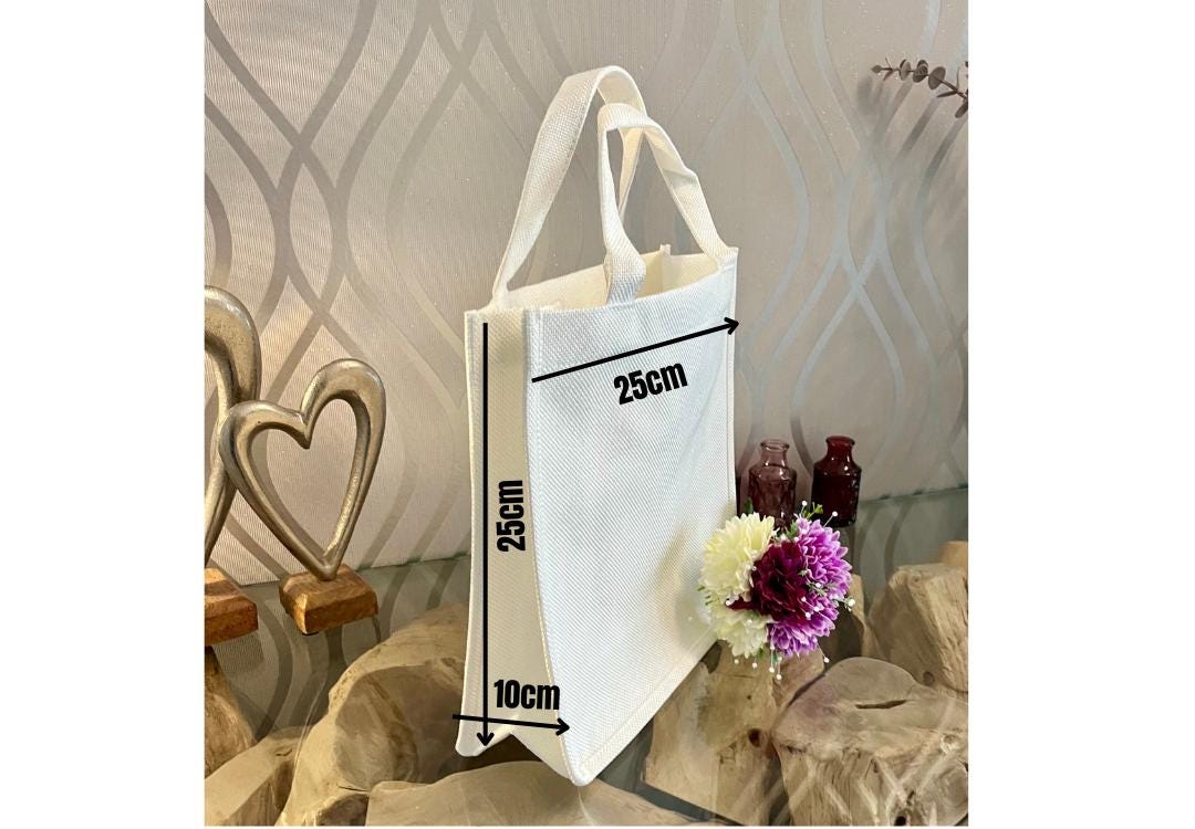 Personalised Father's Day Tote Bag – Custom Gift Bag for Glitter Glasses and mugs| Small Reusable Gift Bag | party bag |