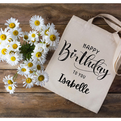 Personalised Birthday Tote Bag – Custom Gift Bag for Glitter Glasses | Small Reusable Gift Bag | party bag | Birthday, Party Favour Bag