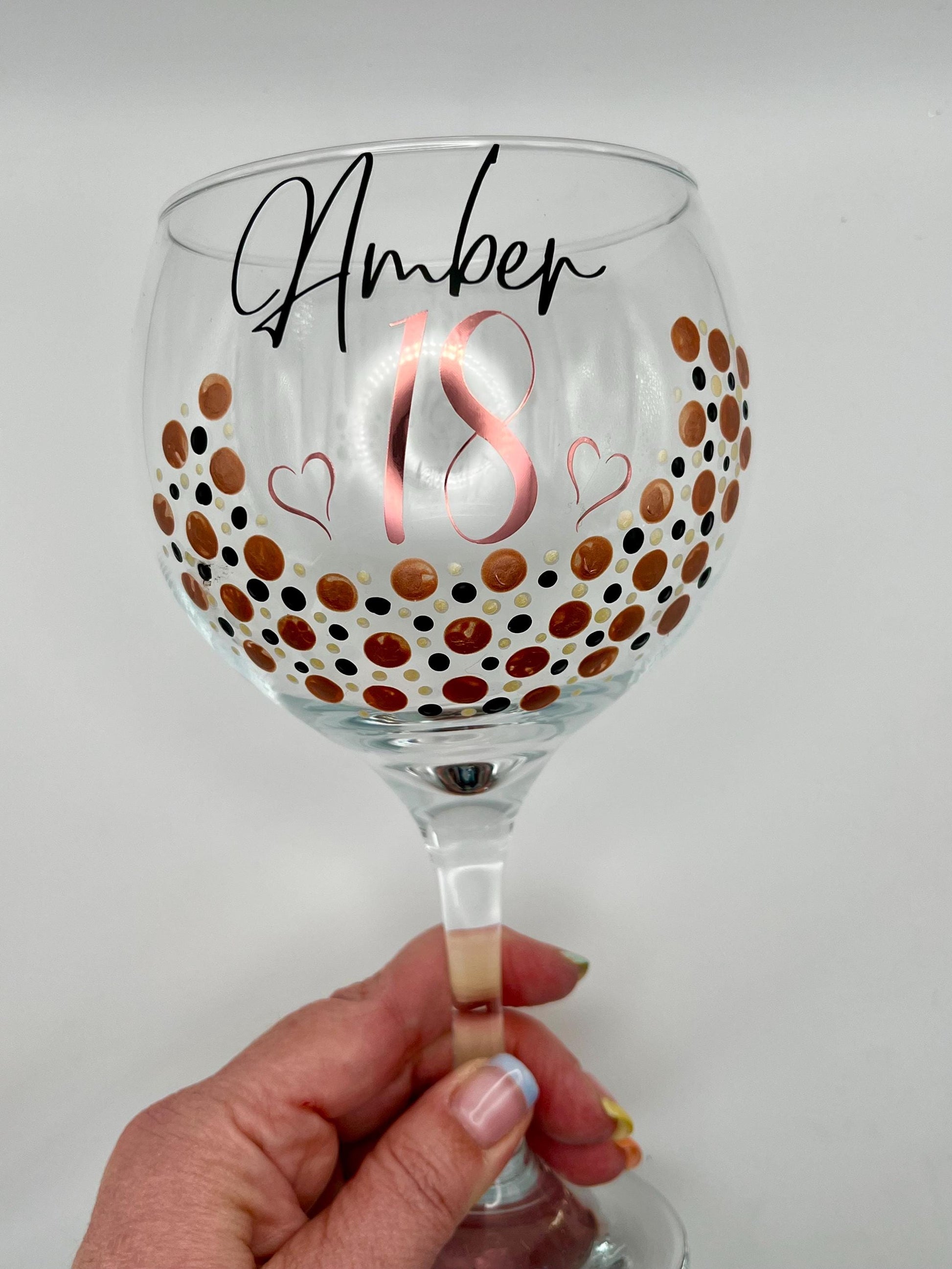 Personalised Birthday Shot Glasses – Custom Name & Age – Hand-Painted Dot Design – 18th, 21st, 30th, 50th Gift – Party Favour or Keepsake