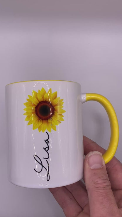 Personalised Sunflower Mug & Gift Bag