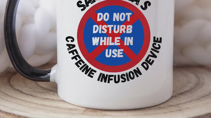Personalised Coffee Mug – "Do Not Disturb While in Use" – Custom Name Caffeine Infusion Cup – Funny Gift for Coffee Lovers & Coworkers