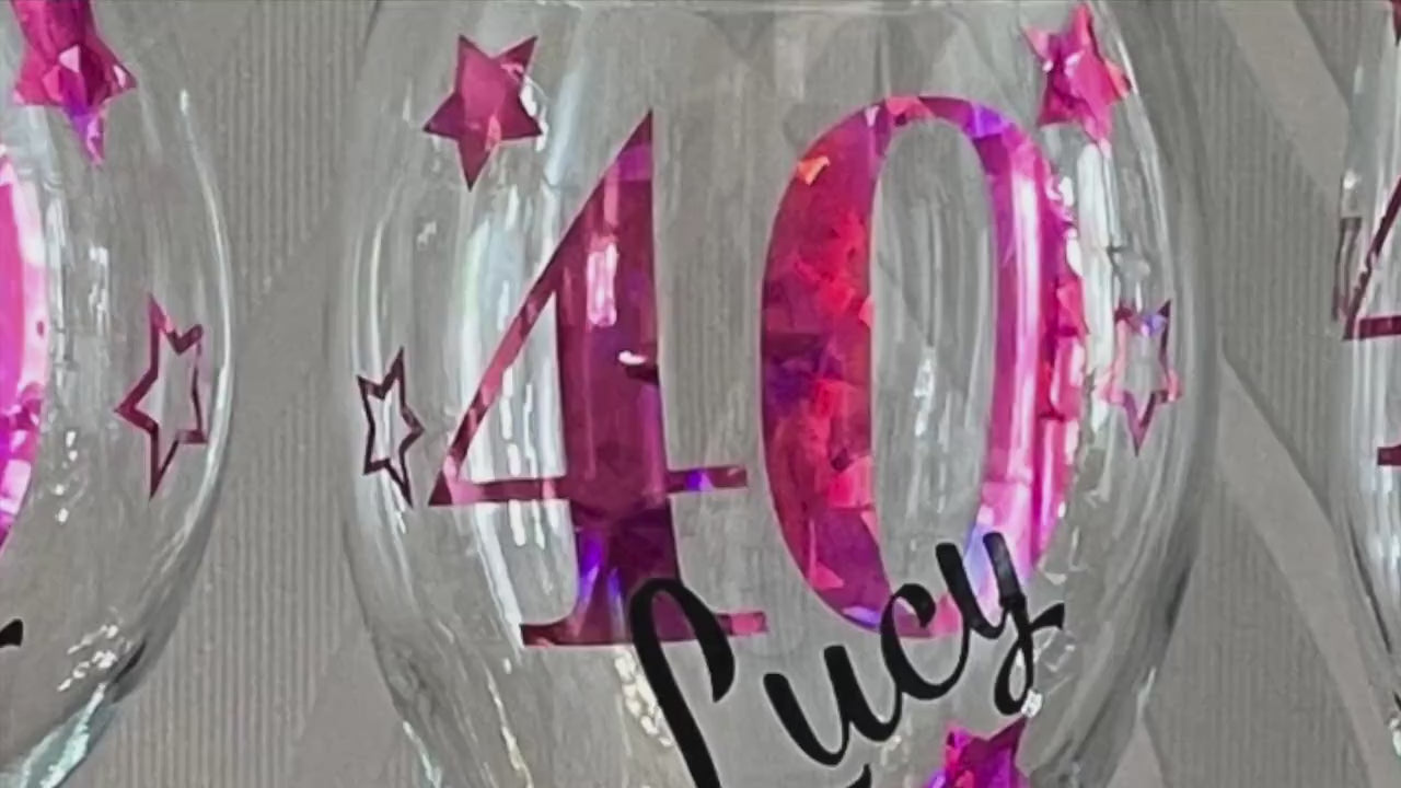 Personalised glitter birthday Star glass 18th Birthday gift 21st Birthday gift for her 30th Birthday 40th 50th lit bottle gin wine milestone